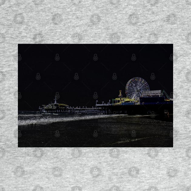 Black Neon Santa Monica Pier by Christine aka stine1